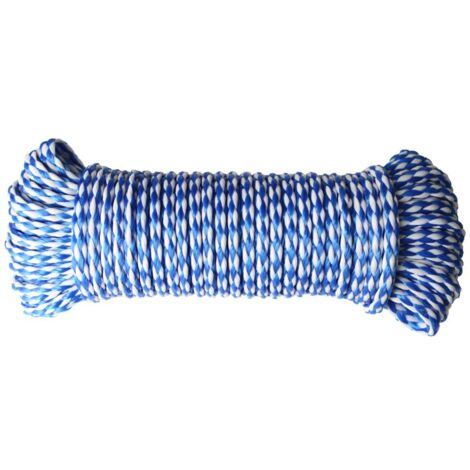 TrendLine Skiseil Ø 8mm x 20m Weiß/Blau Mehrzweckseil Vielzweckseil Allzweckseil