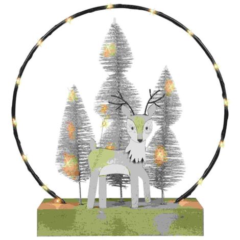 TrendLine Tischdeko Metall+Holz 24 x 8 x 25 cm grau/natur Figur