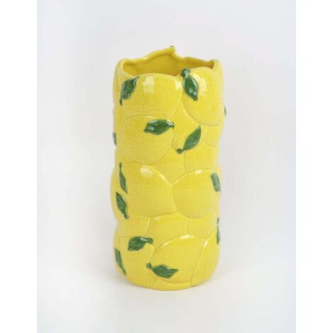 TrendLine Vase Keramik Zitrone 24 x 13 x 13 cm gelb Blumenvase