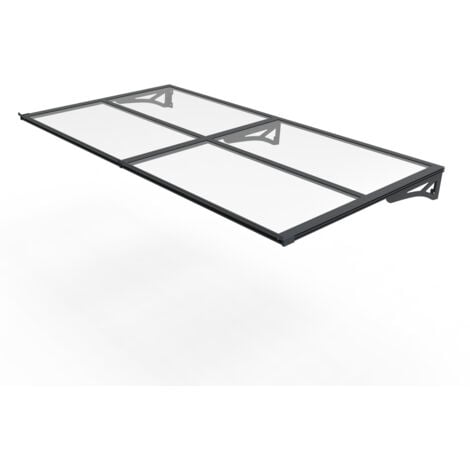 TrendLine Vordach Bordeaus Aluminium schwarz 200 x 90 cm