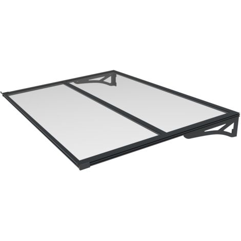 TrendLine Vordach Bordeaux Aluminium schwarz 140 x 90 x 14,8 cm