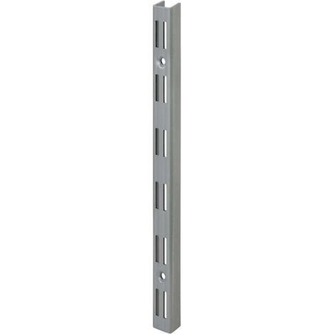 TrendLine Wandschiene 2-reihig grau 200 x 2,5 cm Wandschiene