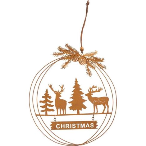 TrendLine Weihnachtsanhänger Metall Christmas Ø 24 cm rost Deko Hänger
