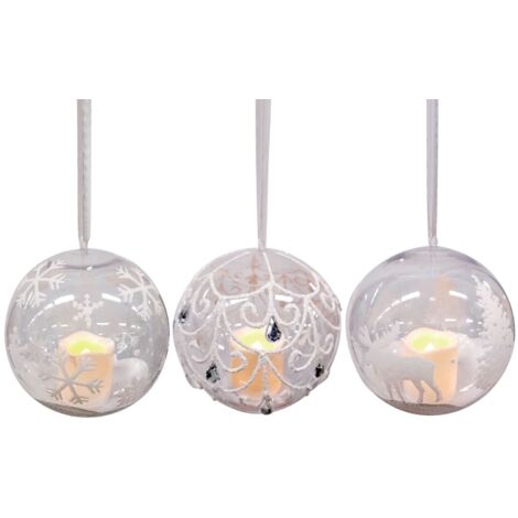 TrendLine Weihnachtskugel 1 LED warmweiß, für den Innenbereich Ø10cm Hängedekoration