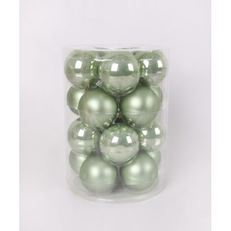 TrendLine Weihnachtskugeln aus Glas Ø 6 cm light green 20 Stück Weihnachtskugel