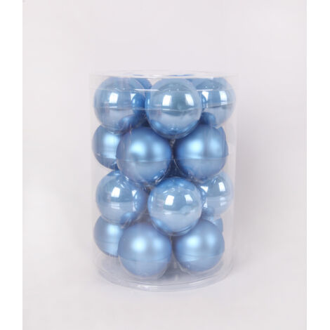 TrendLine Weihnachtskugeln aus Glas Ø 6 cm sky blue 20 Stück Weihnachtskugel