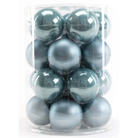 TrendLine Weihnachtskugeln aus Glas Ø60mm 20Stk dämmerungsblau Christbaumkugeln