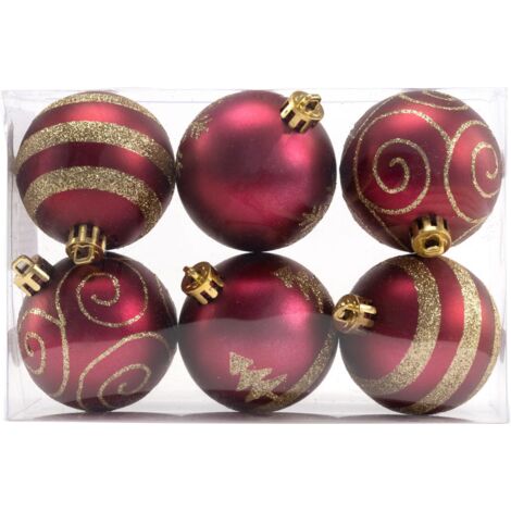 TrendLine Weihnachtskugeln bruchfest 6 Stück 6cm Ø magnolienrosa Christbaum
