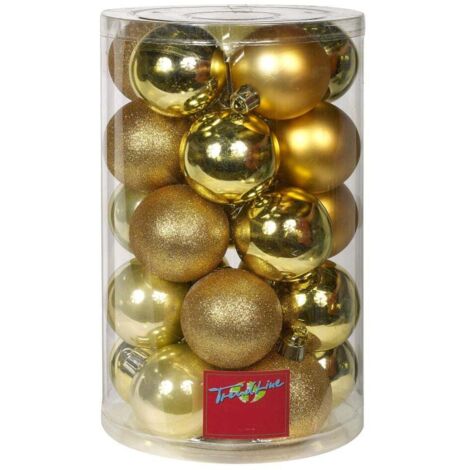 TrendLine Weihnachtskugeln bruchfest, langlebig Ø 6, 8 10 cm gold 26 Stück