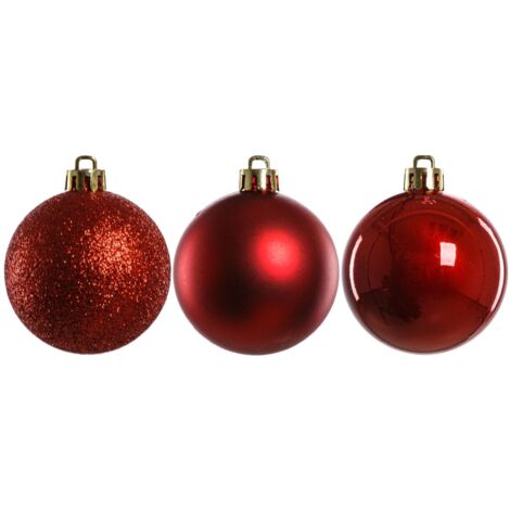TrendLine Weihnachtskugeln bruchfest, langlebig Ø 6, 8 10 cm rot 26 Stück Hängedekoration