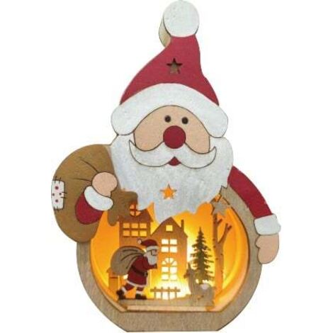TrendLine Weihnachtsmann Holz 11 x 3 x 16 cm natur/weiß Figur