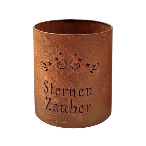 TrendLine Windlicht Metall Sternenzauber 18 cm Rostoptik