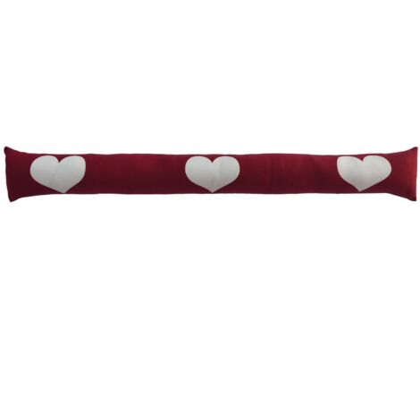 TrendLine Zugluftstopper Herzen dunkelrot Zugluft Durchzug 90cm Zugluftrolle