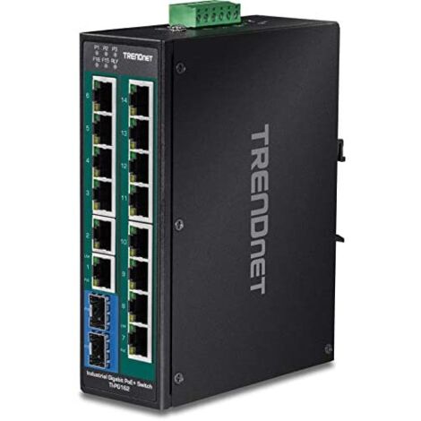 Trendnet TI-PG162 switch non gestito Gigabit Ethernet (10/100/1000) Power over Ethernet (PoE) Nero