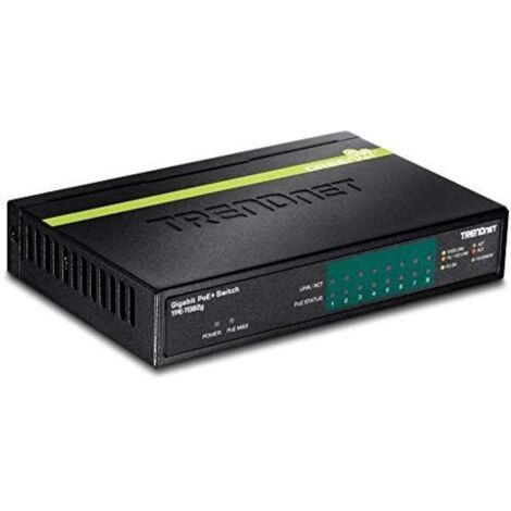 TRENDnet TPE-TG82G Commutateur GREENnet Gigabit PoE+ à 8 ports, budget PoE de 61 W, ca...