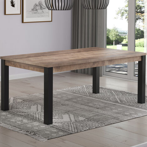 Trends International Esstisch Emile Eiche braun Tabak schwarz matt
