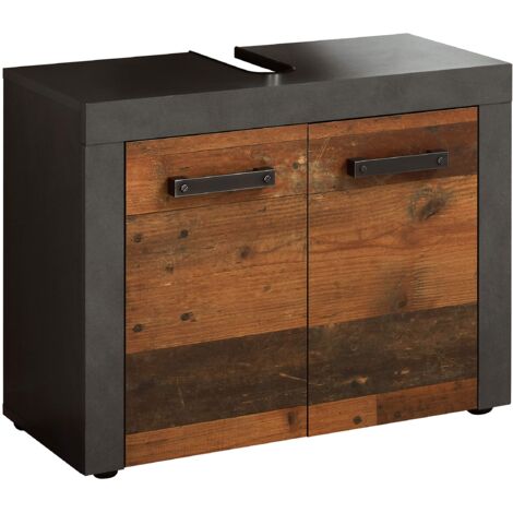 trendteam smart living Mobiletto da bagno Indy, 72 x 56 x 34 cm, in front Old Wood, corpo e sottovaso Matera con molto spazio