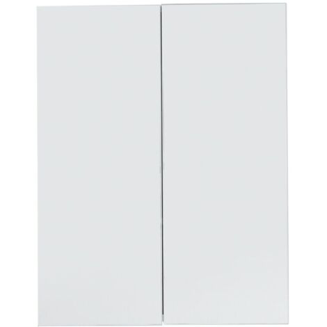 trendteam smart living Skin Armadietto Bagno, 60 x 67 x 18 cm, Frontale in Vetro a Specchio, Corpo in melammina Bianca con Molto Spazio, 60 x 67 x 18cm (BxHxT)