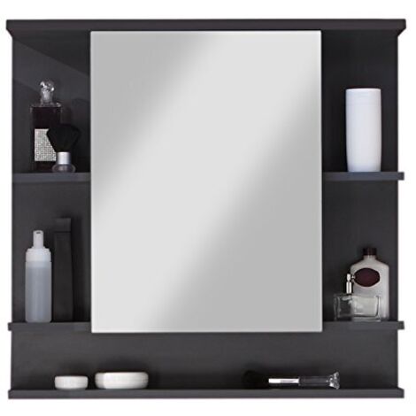 trendteam smart living Tetis Mobili, Derivato del Legno, Grigio Scuro (Grafite)/Bianco (Alta lucentezza), 72 x 76 x 20 cm