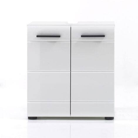 trendteam Wachbeckenunterschrank Hochglanz Skin weiß 60 x 56 x 31 cm