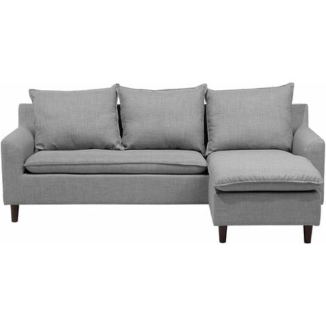 Trendy Ecksofa mit bewegbarer Ottomane Polsterbezug Hellgrau Elvenes - Grau