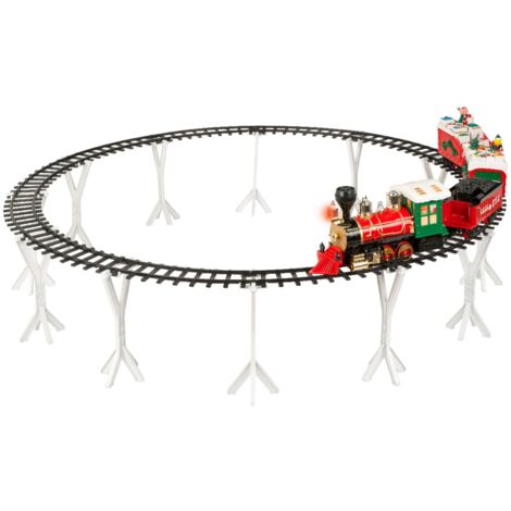 Trenino 4 vagoni a LED che si muove color Rosso con rotaie circolari da 62 cm