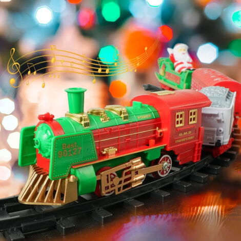Trenino musicale con luci Led e binario per Albero di Natale Wisdom