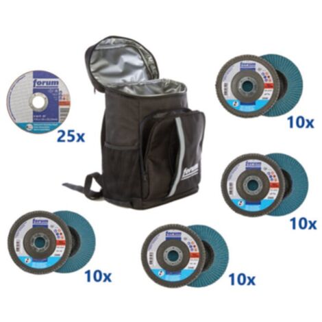 Trenn- und Schleifscheiben Set im Rucksack FORUM