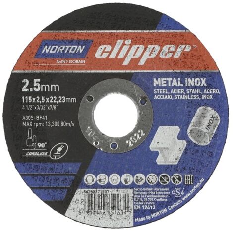 Trennscheibe D115x2,5mm Typ 41 Metall-Inox Bohrung 22,23 mm