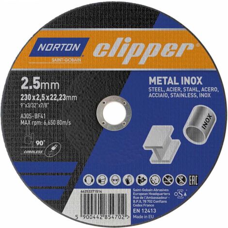 Trennscheibe D230x2,5mm Typ 41 Metall-Inox Bohrung 22,23 mm