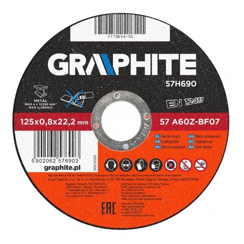 Image of 125 mm Graphit-Metalltrennscheibe – schnelles Schneiden, hohe Präzision