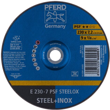 Trennscheibe pferd psf steelox 22,23 mm Aluminiumoxid