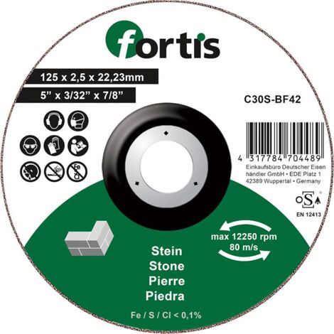 Trennscheibe Stein 125 x 2,5mm gekr. FORTIS