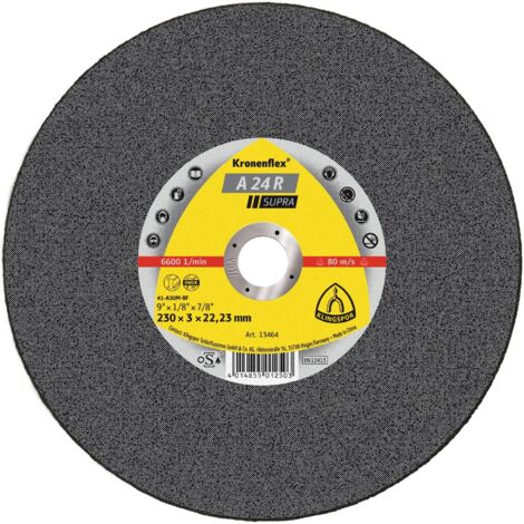 Trennscheibe. SUPRA. A 24 R. gerade.Abm.: 230x3x22.23 mm VPE: 25