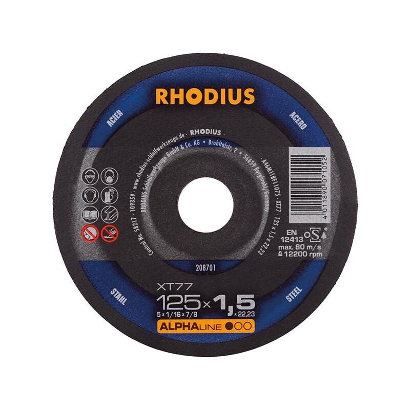 Rhodius - XT77, 100 Stück, 125 x 1,5 mm, Trennscheibe