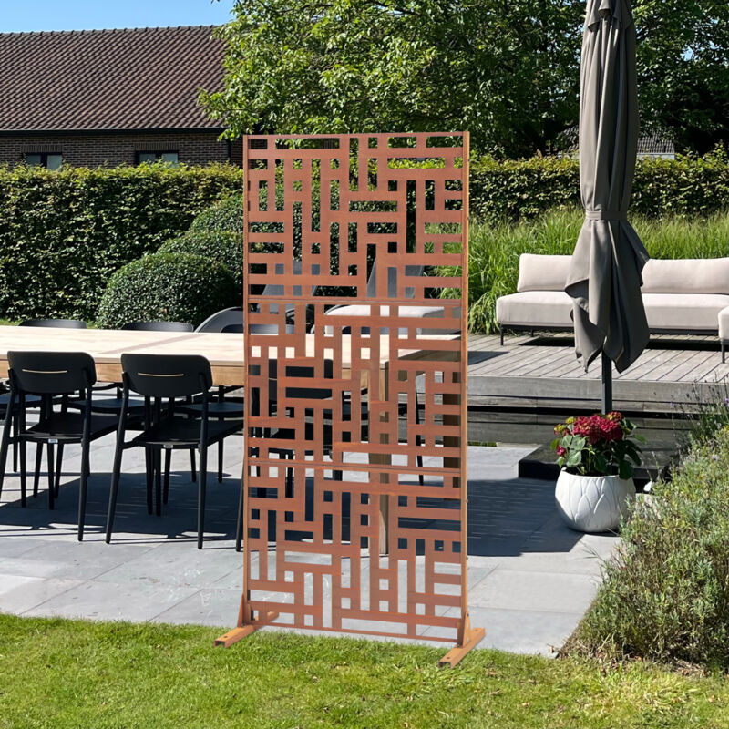 Casa.pro - Trennwand Bernalda 180x90 Cm Stahl Edelrost [ ]