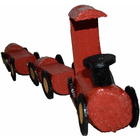Treno Trenino in legno rosso con vagoni decorazioni albero di natale addobbi natalizi centro tavola idea regalo casa bambini - decoro: Treno Piccolo