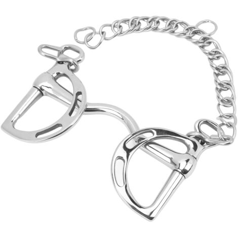 Trense aus Edelstahl mit D-Ring und Kette, geeignet für Pferdemaulbreiten bis 135 mm