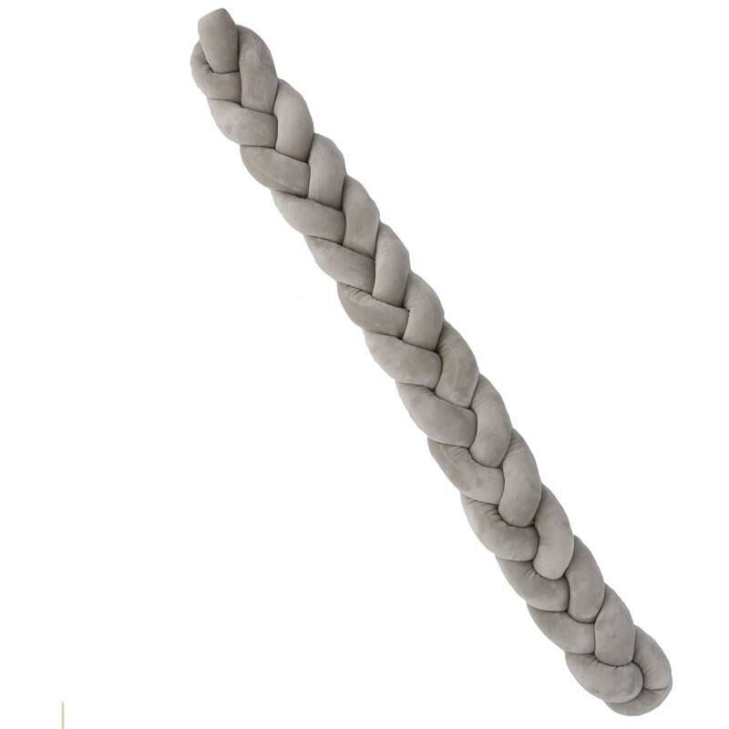 

Trenza protector de cuna Twist 120 cm Rosa y gris
