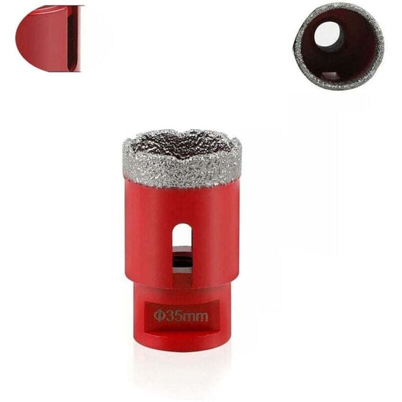 Image of Trépan Diamant 35mm Brasé Sous Vide Filetage M14 Perçage Porcelaine Carrelage Granit Marbre