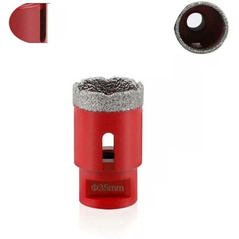 Trépan Diamant 35mm Brasé Sous Vide Filetage M14 Perçage Porcelaine Carrelage Granit Marbre