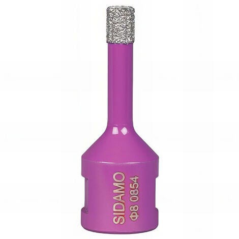 SIDAMO Trépan diamant à sec pour meuleuse M14 - D. 8 mm LU 35 mm - Céramique/Grès/Granit