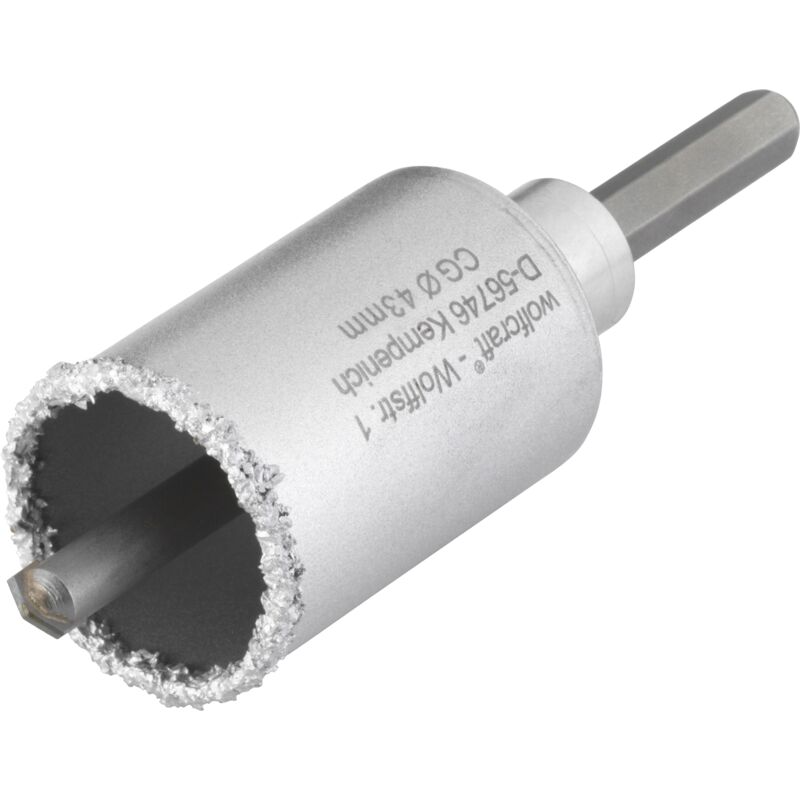 Wolfcraft - Trépan à concretion de ct pour Maçonnerie - Diamètre 43 mm - Profondeur de coupe 55 mm, Foret Centreur - réf. 3894000