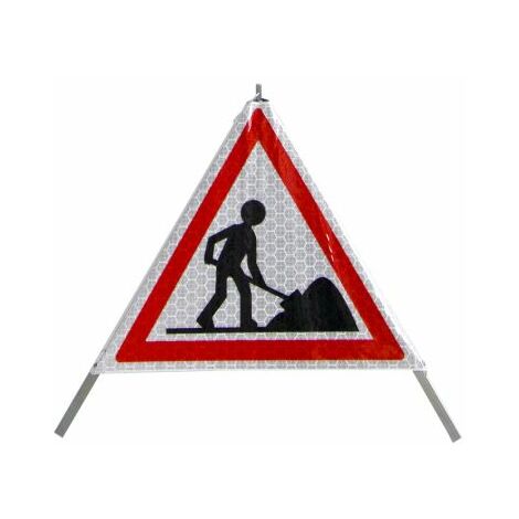 Trépied, Attention travaux, Acier galvanisé 750mm, 750 x 750 x 700mm Panneau ( Prix pour 1 )