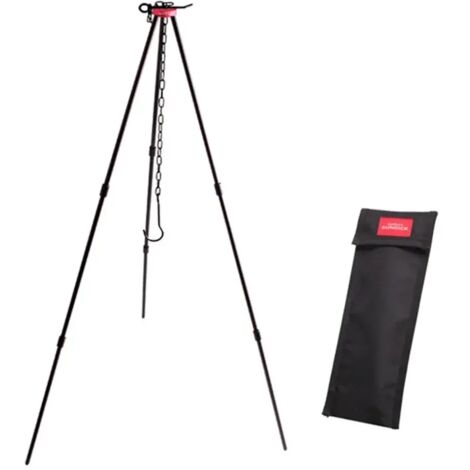 Trépied de camping portable pour feu de camp, support triangulaire, compatible avec les casseroles suspendues, ustensiles de cuisine pour feu de camp, outil de cuisson pour pique-nique, réchauds porta