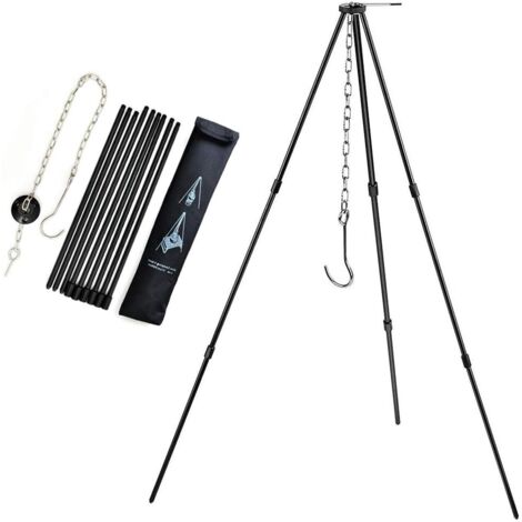 Trépied de Cuisine en Plein Air Pliant Campfire Griller Grill Grille Stand Camping Fire Pit Tool Bonfire Party Pique-Nique BBQ Cintre avec Sac De Rangement