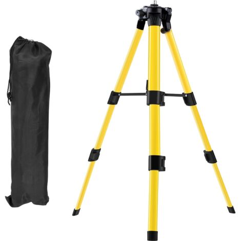 Trépied de Niveau Laser, Filetage 1/4"- 5/8", Réglable en Hauteur 38-100cm avec Niveau à Bull Intégré, Support Robuste, Trépied en Aluminium Léger à Poteau Extensible pour Niveau Laser