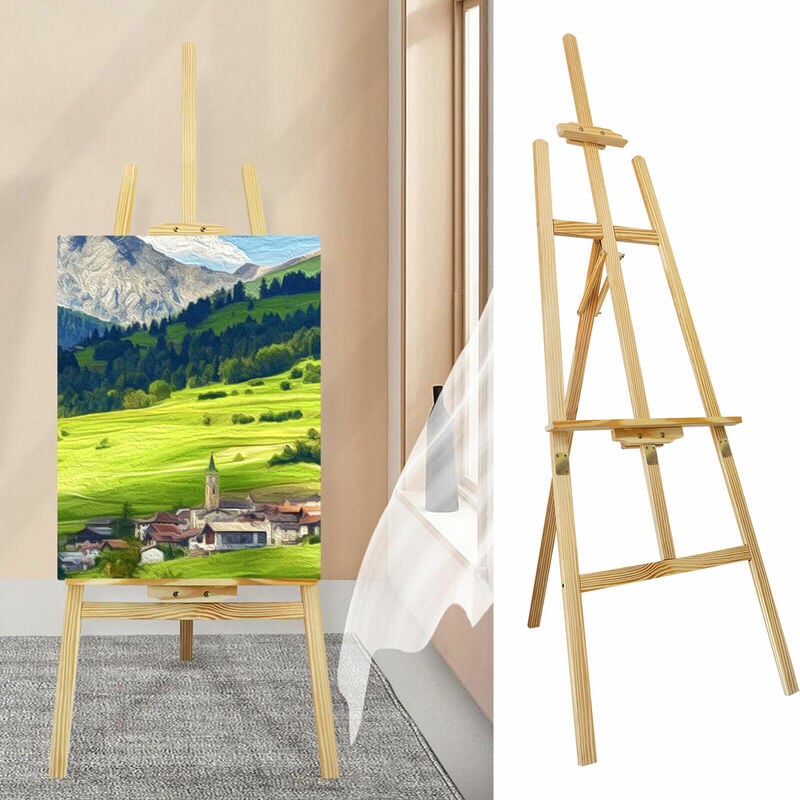 Dayplus - trépied en bois studio toile chevalet portable réglable support de peinture d'art