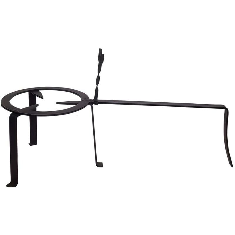 Trépied pour cheminée feux avec pied en fer forgé coloris Noir - diametre 25 x hauteur 20 cm