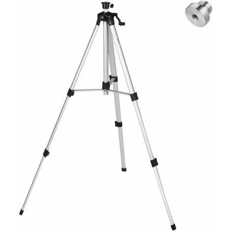 Trepied pour Niveau Laser Trepied Laser 1,5m, ÉLescopique Tripole avec Niveau à Bulle et Adaptateur de TréPied SuppléMentaire 5/8"-11 -FT1500D T-Audace